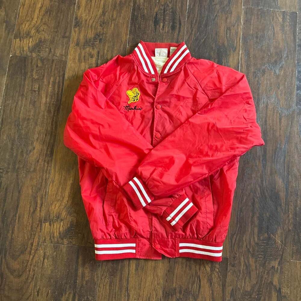 Vintage McGraw 90s Red Bee Varsity Windbreaker Jacket